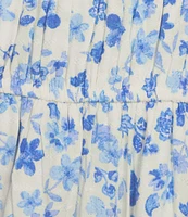 Dee Elly Short Sleeve V Neck Floral Mini Dress