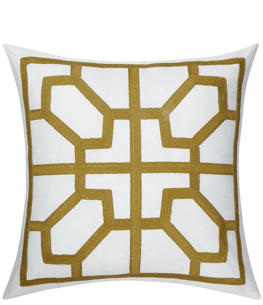 Dee Ocleppo Crewel Embroidered Chainstitch Decorative Square Pillow