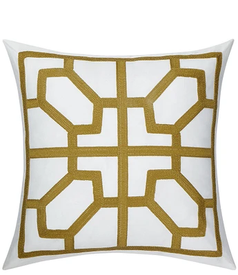 Dee Ocleppo Crewel Embroidered Chainstitch Decorative Square Pillow