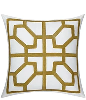 Dee Ocleppo Crewel Embroidered Chainstitch Decorative Square Pillow