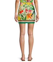Delaney Tropical Printed Linen Wrap Front Coordinating Skirt