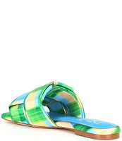 Deltan Ariel Woven Satin Flat Sandals