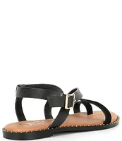 Deltan Eva Leather Toe Loop Strappy Flat Sandals