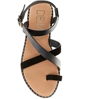 Deltan Eva Leather Toe Loop Strappy Flat Sandals