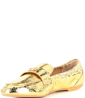 Deltan James Crinkle Metallic Leather Flats