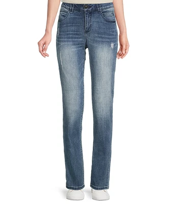 Democracy #double;Ab#double;solution® 5-Pocket Vintage Wash Distressed Straight Leg Jeans