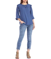 Democracy #double;Ab#double;solution® Crop Roll Cuff Skimmer Skinny Leg Stretch Denim Jeans