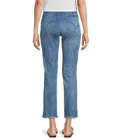 Democracy #double;Ab#double;solution® Embroidered Pocket Frayed Hem Straight Slim Leg Ankle Jeans
