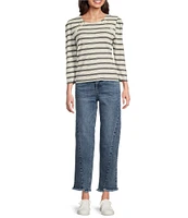 Democracy #double;Ab#double;solution® High Rise Straight Leg Frayed Hem Ankle Jeans