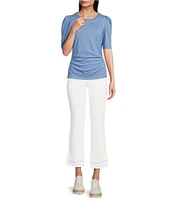 Democracy #double;Ab#double;solution® Kick Flare Double Layer Fray Hem Crop Pants