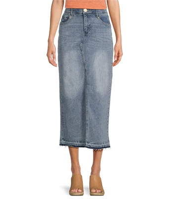 Democracy #double;Ab#double;solution Skyrise Front Slit Released Hem Stretch Denim Skirt