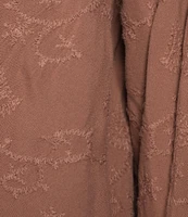 Democracy Embroidered 3/4 Blouson Sleeve Open-Front Crochet Jacket