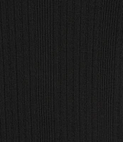 Democracy Mix-Media Split V-Neck Cap Sleeve Shirttail Hem Knit Top