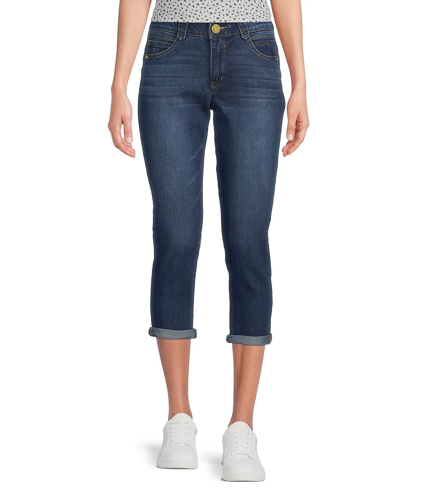 Democracy Petite Size #double;Ab#double;solution® Cuffed Capri Stretch Denim Skimmer Jeans
