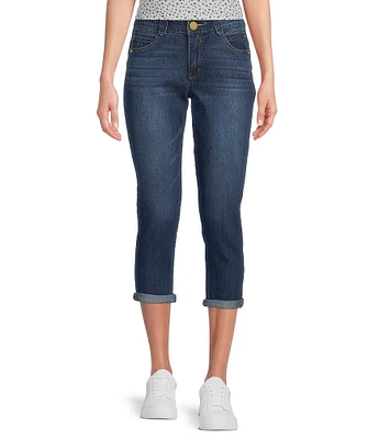 Democracy Petite Size #double;Ab#double;solution® Cuffed Capri Stretch Denim Skimmer Jeans