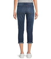 Democracy Petite Size #double;Ab#double;solution® Cuffed Capri Stretch Denim Skimmer Jeans