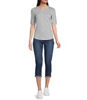 Democracy Petite Size #double;Ab#double;solution® Cuffed Capri Stretch Denim Skimmer Jeans