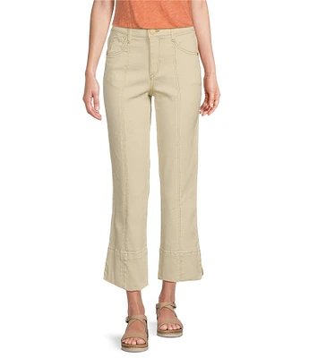 Democracy Petite Size #double;Ab#double;solution High-Rise Kick Flare Leg Side Slit Hem Cropped Jeans