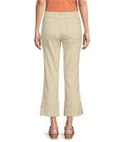 Democracy Petite Size #double;Ab#double;solution High-Rise Kick Flare Leg Side Slit Hem Cropped Jeans