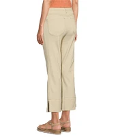 Democracy Petite Size #double;Ab#double;solution High-Rise Kick Flare Leg Side Slit Hem Cropped Jeans