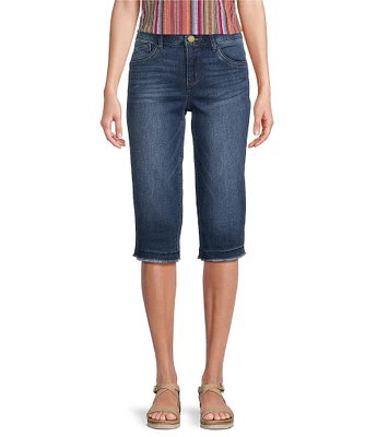 Democracy Petite Size #double;Ab#double;solution® Mid-Rise Fray Hem Skimmer Jeans