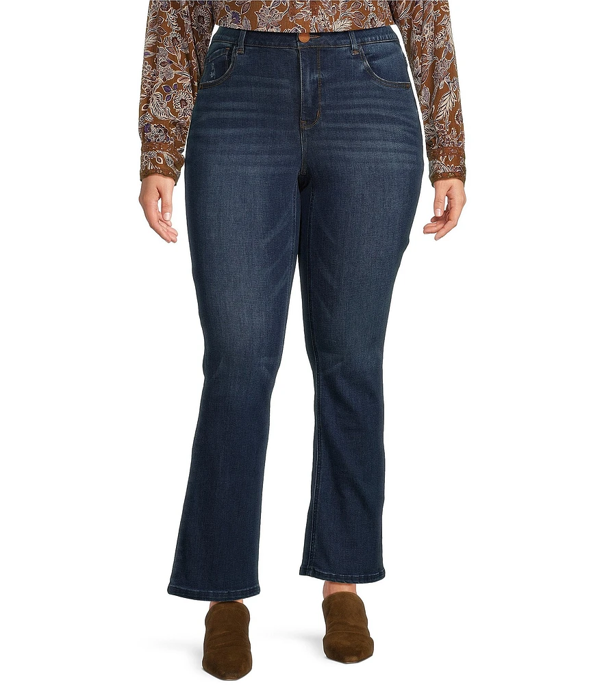 Democracy Plus Size #double;Ab#double;solution® High-Rise Itty Bitty Rhinestone Cascading Detail Bootcut Denim Jeans