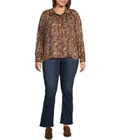 Democracy Plus Size #double;Ab#double;solution® High-Rise Itty Bitty Rhinestone Cascading Detail Bootcut Denim Jeans