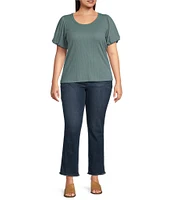 Democracy Plus Size #double;Ab#double;solution Embroidered Straight Slim Leg Jeans