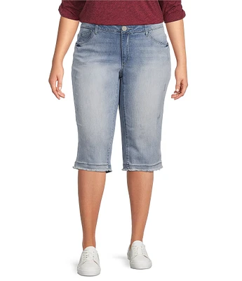 Democracy Plus Size #double;Ab#double;solution Frayed Hem Skimmer Bermuda Shorts