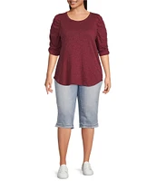 Democracy Plus Size #double;Ab#double;solution Frayed Hem Skimmer Bermuda Shorts