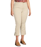 Democracy Plus Size #double;Ab#double;solution High-Rise Kick Flare Leg Side Slit Hem Cropped Jeans