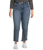 Democracy Plus Size #double;Ab#double;solution® High Rise Straight Leg Frayed Hem Ankle Jeans