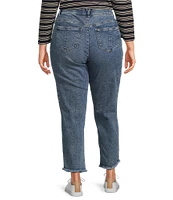 Democracy Plus Size #double;Ab#double;solution® High Rise Straight Leg Frayed Hem Ankle Jeans