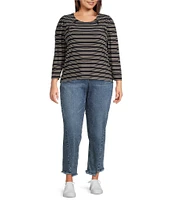 Democracy Plus Size #double;Ab#double;solution® High Rise Straight Leg Frayed Hem Ankle Jeans