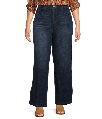 Democracy Plus Size #double;Ab#double;solution Sky Rise Wide Leg Tulip Hem Jeans