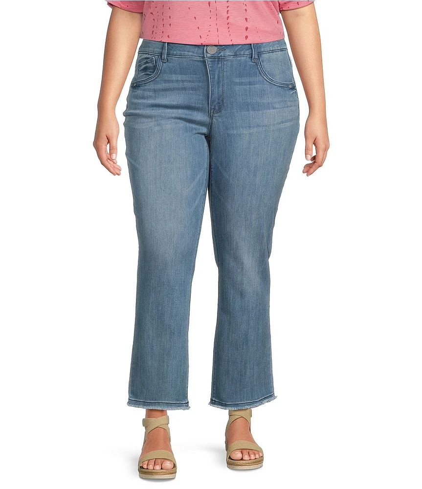 Democracy Plus Size #double;Ab#double;solution® Slim Straight High Rise Embroidered Cascading-D Back Pocket Jeans