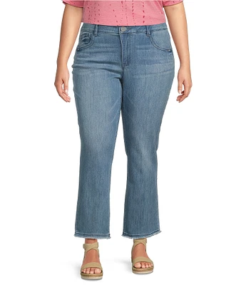 Democracy Plus Size #double;Ab#double;solution® Slim Straight High Rise Embroidered Cascading-D Back Pocket Jeans