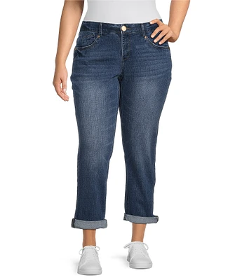 Democracy Plus Size #double;Ab#double;solution® Wide-Leg Cuffed Hem Girlfriend Jeans