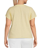 Democracy Plus Size Embroidered #double;Make Lemonade#double; Pocket Tee