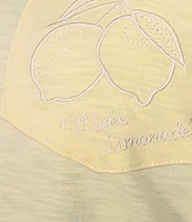 Democracy Plus Size Embroidered #double;Make Lemonade#double; Pocket Tee