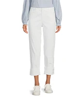 Democracy Stretch Flex-Ellent Straight Leg Roll-Up Hem Cropped Girlfriend Pants