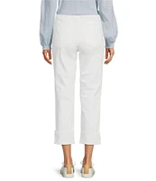 Democracy Stretch Flex-Ellent Straight Leg Roll-Up Hem Cropped Girlfriend Pants