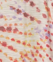 Democracy Tie-Dye Floral Knit Crew Neck Short Sleeve Boyfriend Tee Shirt