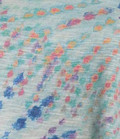 Democracy Tie-Dye Floral Knit Crew Neck Short Sleeve Boyfriend Tee Shirt