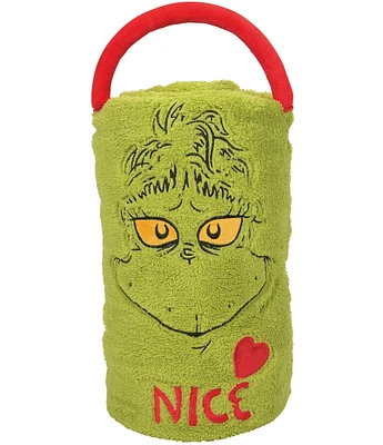 Department 56 Snowpinions Dr. Seuss Naughty or Nice Grinch Snow Throw Holiday Fleece Blanket