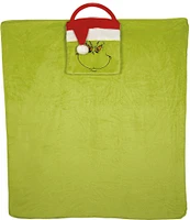 Department 56 Snowpinions Embroidered Santa Grinch Travel Throw Blanket