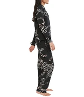 Desmond & Dempsey Jaguar Woven Long Pajama Set