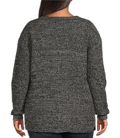 Dex Clothing Plus Long Sleeve Beveled-Hem Sweater