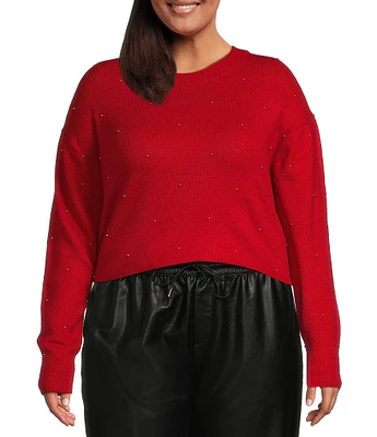 Dex Clothing Plus Long-Sleeve Embellished Sweater