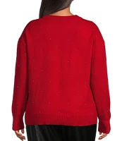 Dex Clothing Plus Long-Sleeve Embellished Sweater